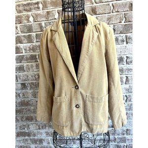 Vintage Willow Ridge Corduroy Jacket Sz 6P Petite Tan Button  Front Pock…